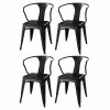 Promo 🛒 AmeriHome 4 Piece Loft Black Metal Dining Chair Set ⭐