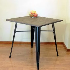 Budget 🛒 AmeriHome Loft Black Metal Dining Table With Wood Top 🥰 7 Budget 🛒 AmeriHome Loft Black Metal Dining Table With Wood Top 🥰 -Home & Toys Online store 0001278 2