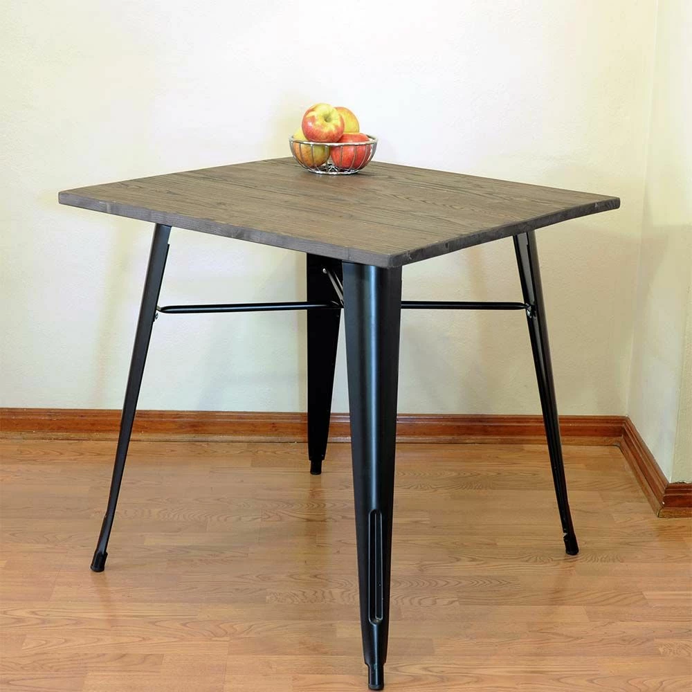Budget 🛒 AmeriHome Loft Black Metal Dining Table With Wood Top 🥰 5 Budget 🛒 AmeriHome Loft Black Metal Dining Table With Wood Top 🥰 - Image 3