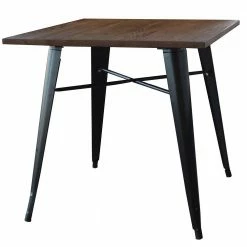 Budget 🛒 AmeriHome Loft Black Metal Dining Table With Wood Top 🥰