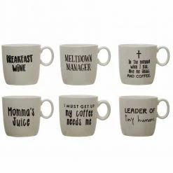 Top 10 😉 Creative Co-Op Inc. White Stoneware Mug W/ Saying - 6 Styles ⌛