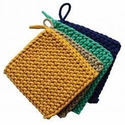 Hot Sale 🎉 Creative Co-Op Inc. Square Cotton Crocheted Pot Holders - 4 Colors ✨