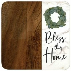 Outlet 🔥 P. Graham Dunn Coaster Set - Bless This Home 👍