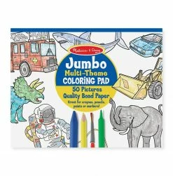 Hot Sale ✔️ Melissa & Doug Melissa & Doug Jumbo Coloring Pad - Space, Sharks, Sports, And More 👏