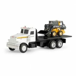 Coupon 😉 John Deere 320E Skid Steer Loader With Peterbilt 367 Truck 1:64 ⭐