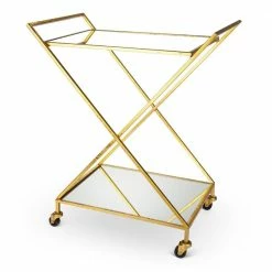 Buy 🔥 Lone Elm Studios Golden Rolling Bar Cart 🧨