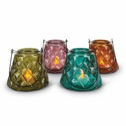 Cheapest 🌟 Lone Elm Studios Assorted Glass Votive Holders Set Of 4 🎉