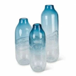 Coupon 😉 Lone Elm Studios Assorted Size Indigo Glass Vase Set Of 3 😉