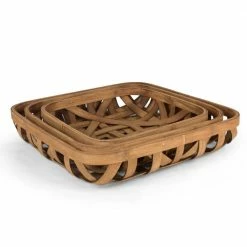 Coupon ๐งจ Lone Elm Studios Nested Wooden Tobacco Baskets Set Of 3 ๐