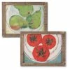 New 🔔 Lone Elm Studios Fresh Farm Fruit Wall Art Set 2 👏