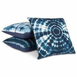 Wholesale 🥰 Lone Elm Studios Indigo Ink Cotton Throw Pillows Set Of 3 🔥