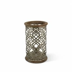 Best deal 👍 Everlasting Glow Flameless Metal And Wood Candle Holder 💯