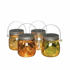 Coupon ⭐ Everlasting Glow Assorted Lighted Mercury Glass Jars Set Of 4 🧨
