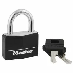 Outlet 👍 Master Lock Black Solid Body No. 141 Padlock 💯