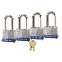 Flash Sale ❤️ Master Lock Laminated Keyed Alike Padlock Set 4 Piece 🥰